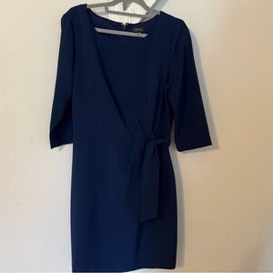 Tahari Blue Asymmetrical Sheath Dress Work